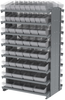 Akro-Mils 800 lb Clear Gray Powder Coated Steel 16 ga Double Sided Fixed Rack - 36 3/4 in Overall Length - 100 Bins - Bins Included - APRDAST CLEAR - APRDAST CLEAR - R. S. Hughes Company, Inc.