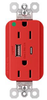 Usb Charger Rcpt, 2Port, 125V, Red; Product Range Legrand Pass & Seymour - 22AC2694 - Newark, An Avnet Company