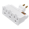 3 Outlets Grounding Swivel Adapter, 3-Prong to 3-Prong White - 5518 - Suzhou Ele Mfg Co., Ltd.