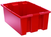 Akro-Mils 0.8 ft, 6.1 gal 55 lb Red Industrial Grade Polymer Stackable Tote - 19 1/2 in Length - 13 1/2 in Width - 8 in Height - 35200 RED -- 35200 RED - Image