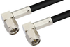 SMA Male Right Angle to SMA Male Right Angle Cable 36 Inch Length Using PE-C240 Coax - PE38920-36 - Pasternack