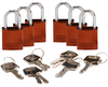 Brady Compact Aluminum Padlock Brown Keyed Alike 6 Pack - 133294 - Brady Corporation