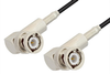BNC Male Right Angle to BNC Male Right Angle Cable 48 Inch Length Using RG174 Coax, RoHS - PE3373LF-48 - Pasternack