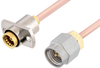 Slide-On BMA Jack 2 Hole Flange to SMA Male Cable 60 Inch Length Using RG405 Coax - PE3C4882-60 - Pasternack