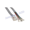 Amphenol MP-5FRJ45SLPS-002 Flat Silver Satin Modular Cables Plug to Spade Lug, RJ45 (8 conductors) 2ft - Image