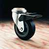 Medium duty pressed steel castor - 411PSWEXS22BR - Plasticwheels Ltd.