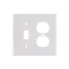 2-Gang 1 Toggle & 1 Duplex Combination Wall Plates, Thermoplastic Medium Size Glossy Finish - 3061M - Suzhou Ele Mfg Co., Ltd.