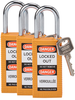 Orange Long Body Safety Padlocks - 123418 - Brady Corporation