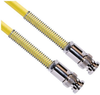 TRB Plug 3-Slot Male with bend relief to TRB Plug 3-Slot Male with bend relief 50 Ohm Triaxial cable Yellow jacket .245 O.D.; 12-inch Triaxial Cable Assembly. - MP-2605-12 - MilesTek Corporation