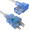 NEMA 5-20P Hospital Grade (Clear) to IEC 60320 C19 Right Angled (Clear), 12AWG / 3C, SJT, 60C, 120 inches -- 233106-06 - Image