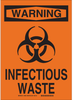 Brady B-401 Polystyrene Rectangle Orange Chemical, Biohazard, Hazardous & Flammable Material Sign - 7 in Width x 10 in Height - TEXT: WARNING SOILED LINENS - 14678 - 754473-16367 - R. S. Hughes Company, Inc.