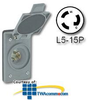 Leviton 15 Amp 125V Power Locking Blade Inlet Receptacle -.. -- 4716-FWP - Image