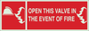 Brady Bradyglo B-347 Polyester / Polystyrene Rectangle Fire Equipment Sign - 14 in Width x 5 in Height - TEXT: OPEN THIS VALVE IN THE EVENT OF FIRE - 90993 -- 754476-90993