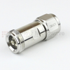 4.1/9.5 Mini DIN Female (Jack) to N Male (Plug) Adapter IP67 Mated, Tri-Metal Plated Brass Body, 1.25 VSWR -- SM4429 - Image