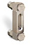 Aluminum Liquid Level Gage with Card Thermometer, 8” Centerline, 3/8
