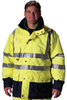 PIP 343-1756OR Black/Orange Small Polyester Cold Condition Coat, Jacket, Vest - 11 Pockets - Rollaway Hood - Polyester Insulation - 616314-82122 - 616314-82122 - R. S. Hughes Company, Inc.