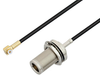 Snap-On MMBX Plug Right Angle to N Female Bulkhead Cable 12 Inch Length Using RG174 Coax - PE3C4041-12 - Pasternack