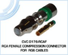 RCA Female Compression Connector for RG6 Cables - CVC 0176-RCAF - Visual Sound, Inc.