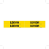 Brady B-946 Black on Yellow Vinyl Self-Adhesive Pipe Marker - 1 1/8 in Height - 3/4 in Character Height - 7 in Length - Printed Msg = BLOWDOWN - 7028-4 - 754476-92013 - R. S. Hughes Company, Inc.