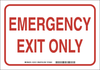 Brady B-120 Fiberglass Reinforced Polyester Rectangle White Emergency & Fire Exit Sign - 10 in Width x 7 in Height - TEXT: EMERGENCY EXIT ONLY - 132131 -- 754473-83286 - Image