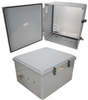 18x16x10 Polycarbonate Weatherproof Outdoor IP66 NEMA 4X Enclosure, 120-240 VAC Universal Outlet MNT PLT DKGY -- TEPC181610-E00