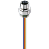 M12 Data Receptacle Connector: Female, front mount positionable, M12 - mating side, stranded wires - connecting side, 4-pin, D-coded, unshielded, metallic grey housing, 50 V AC / 60 V DC, 4 A - 0986 EFC 151 A - Belden Inc.