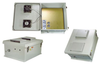 18x16x08 Fiberglass Polyester FRP Weatherproof Outdoor IP24 NEMA 3R Enclosure, 240 VAC Universal Outlet MNT PLT, MECH Therm. Heat & Fan Gray - TEF181608-EHF - Transtector Systems, Inc.