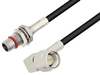 Slide-On BMA Plug Bulkhead to SMA Male Right Angle Cable 24 Inch Length Using LMR-100 Coax - PE3C4929-24 - Pasternack