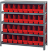 Open Shelving, 5Shelves, 32Bins, Red; Shelving Unit Type Quantum Storage - 44AC8771 - Newark, An Avnet Company