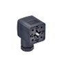 GDM Standard DIN Standard Field Attachable Connector: Form A, 3-pin (2+1PE; PE across cable outlet), UL 2238, black housing, screw type, PG9 with strain relief; without circuitry, 230 V AC/DC, 10 A - GDM21AL-A0U - Belden Inc.
