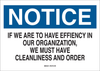 Brady B-401 Polystyrene Rectangle White Keep Clean Reminder Sign - 10 in Width x 7 in Height - 22796 - 754476-22796 - R. S. Hughes Company, Inc.