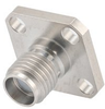 SMA Female (Jack) Connector Field Replaceable 4 Hole Flange (Panel Mount) 0.036 inch Pin, .340 inch Hole Spacing with Metal Contact Ring - FMCN1621 - Fairview Microwave Inc.