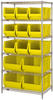 Open Wire Shelving, 6Shelves, 13Bin, Yel; Shelving Unit Type Quantum Storage - 44AC8243 - Newark, An Avnet Company