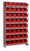 Sloped Rack, 8Shelves, 40Bins, Red; Shelving Unit Type Quantum Storage - 44AC6535 - Newark, An Avnet Company
