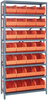 Open Shelving, 8Shelves, 28Bins, Orange; Shelving Unit Type Quantum Storage - 44AC8867 - Newark, An Avnet Company