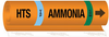 Brady B-689 Orange/Black/Blue/Green Polyester Pipe Marker - 10 in Width - 14 in Length - Printed Msg = HTS VAP AMMONIA LOW with Right Arrow - 145775 - 754473-54567 - R. S. Hughes Company, Inc.
