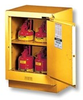 Justrite 15 gal Yellow Hazardous Material Storage Cabinet - 24 in Width - 35 3/4 in Height - Floor Standing - 697841-12052 - 697841-12052 - R. S. Hughes Company, Inc.