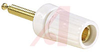 Binding Post, Single; Miniature Nut; 15A; 1000 V; Gold Plated Brass; White; - 70120887 - Allied Electronics, Inc.