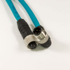 OBSOLETE - Alpha Connect Ethernet Cordset - M12 Male 90 Deg to M12 Female Straight - 24AWG 2 Poles - DW04AR117 - Teal - 0.6M (1.97ft) - ALPDW04AR117-TL355 - Lapp Tannehill