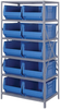 Open Shelving, 6Shelves, 10Bins, Blue; Shelving Unit Type Quantum Storage - 44AC9291 - Newark, An Avnet Company