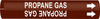 Brady Bradysnap-On B-915 White on Brown Plastic Snap-On Pipe Marker - 1 1/4 in Character Height - Printed Msg = PROPANE GAS - 4354-D - 754473-67807 - R. S. Hughes Company, Inc.