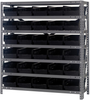 Open Shelving, 7Shelves, 30Bins, Black; Shelving Unit Type Quantum Storage - 44AC8752 - Newark, An Avnet Company