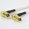 RA SMB Plug (Male) to RA SMB Plug (Male) Cable RG316 Coax Up To 3 GHz in 36 Inch - FMC2626315-36 - Fairview Microwave Inc.