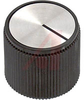 Knob; ABS; Round with Indicator; Black;1/4 in.; 0.900 in.; Gloss - 70206991 - Allied Electronics, Inc.