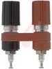 Binding Post; Double Binding Post; 15 A; 30 VAC/60 VDC (Max.); Brass; Red; Hex - 70198116 - Allied Electronics, Inc.