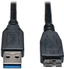 USB 3.0 SuperSpeed Device Cable (A to Micro-B M/M) Black, 6-ft -- U326-006-BK - Image