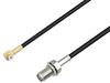 Snap-On MMBX Plug Right Angle to Reverse Polarity SMA Female Bulkhead Cable 4 Inch Length Using RG174 Coax - PE3C4039-4 - Pasternack
