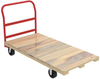 Akro-Mils 1 3000 lb Powder Coated Wood Platform Truck - Crossbar Handle - 60 in Deck Length - 36.38 in Deck Height - 5 in 2 Swivel, 2 Rigid Mold-on Rubber Casters - RPT30601C5M6 -- RPT30601C5M6 - Image