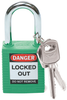 Brady Green Nylon Steel 6-pin Keyed & Safety Padlock 99564 - 1 1/2 in Width - 1 3/4 in Height - 1/4 in Shackle Diameter - 1 Key(s) Included - 754476-99564 -- 754476-99564 - Image