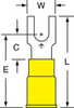 3M Scotchlok Yellow Locking Brazed Vinyl Brazed Fork & Spade Terminal MV10-8FBX - 1.03 in Length - 0.32 in Fork Width - #8 Stud - 051128-58765 - R. S. Hughes Company, Inc.